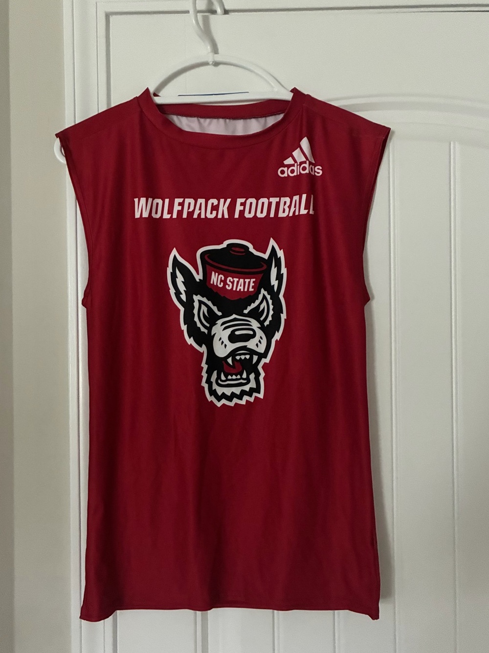 Adidas NC State Wolfpack Red Sleeveless Football Tee